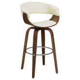 Best Furniture Outlet - Coaster - Zion Upholstered Swivel Bar Stool Walnut and Ecru - 100206